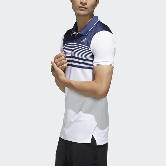 adidas Stripe Casual Short Sleeve polo White FN1452