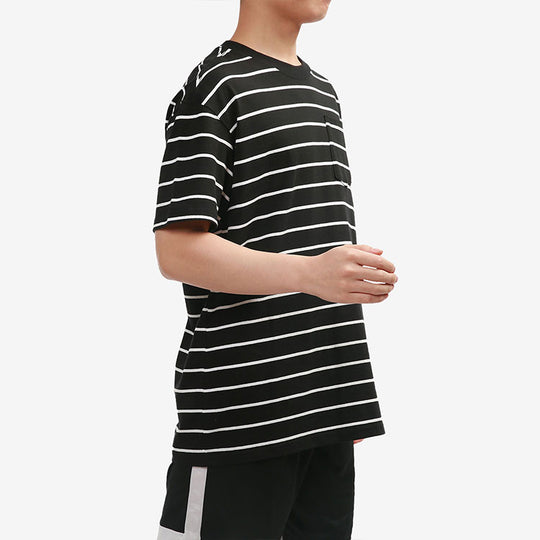 Nike Sportswear Sports Breathable Stripe Short Sleeve Black DM8880-010