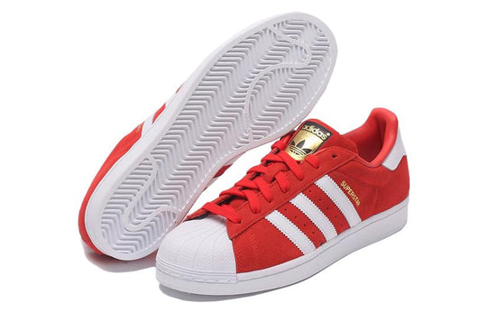 adidas Originals Superstar Suede Shoes 'Crystal White Red' S75140