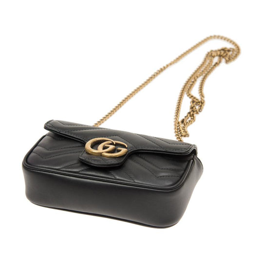 (WMNS) Gucci GG Marmont Matelasse leather super mini bag 'Black' 476433-DSVRT-1000