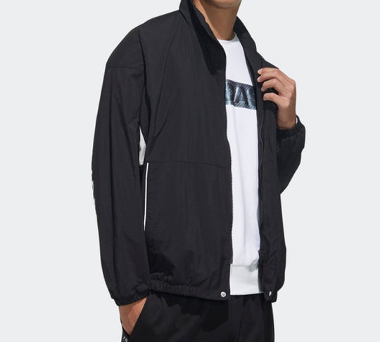 adidas Zipper Stand Collar Woven Jacket Black FM5455