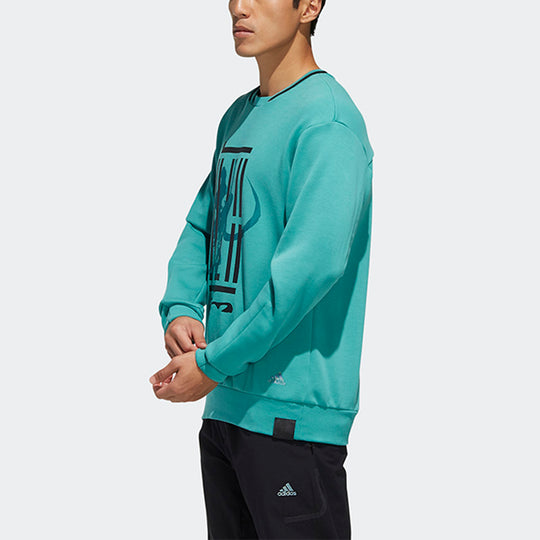 adidas Printed Sports Crew Neck Pullover Men's Green FM9354