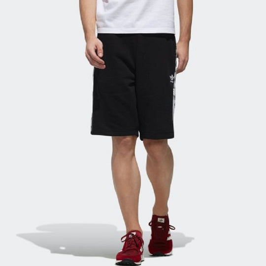 adidas originals Side Webbing Logo Printing Sports Shorts Black DX4230