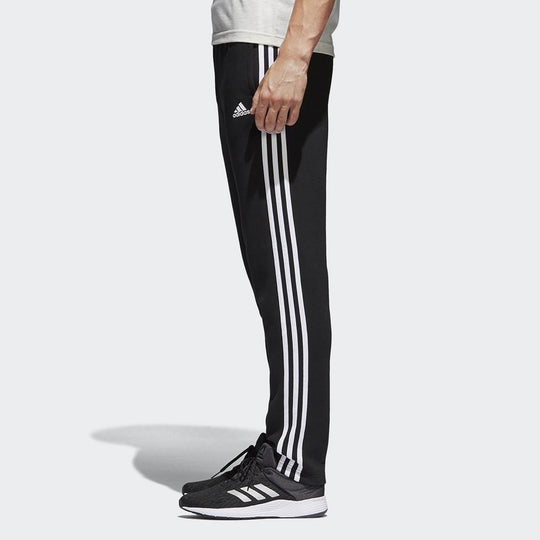 Men's adidas Solid Color Stripe Knit Sports Pants/Trousers/Joggers Bla ...