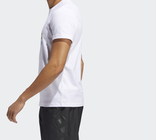 adidas Round-neckShort-sleeveTee Men White/Green FM7528