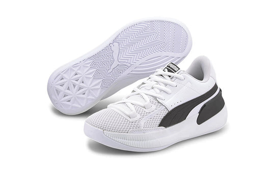 (GS) PUMA Clyde Hardwood Team Low Running Shoes White/Black 194455-01