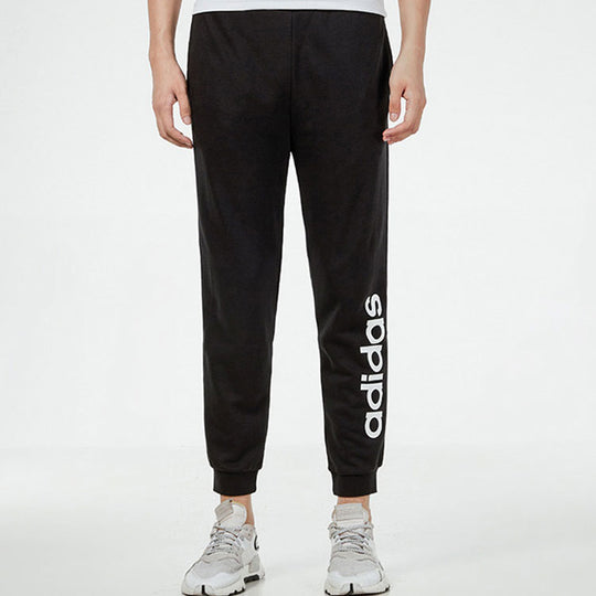 Men's adidas neo Ce Logo Tp Athletics Printing Knit Bundle Feet Sports Pants/Trousers/Joggers Autumn Black H14182