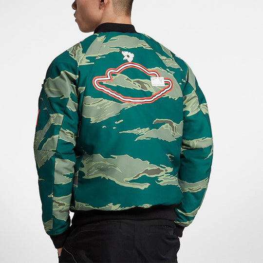 Air Jordan City Of Flight Printing Athleisure Casual Sports Stay Warm Jacket Camouflage Green AT9006-010