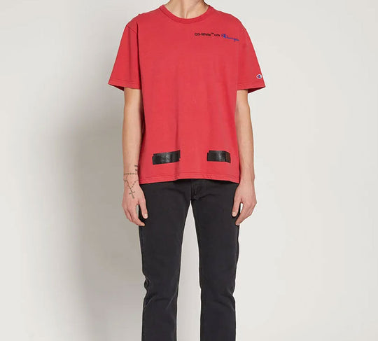 OFF-WHITE x Champion MENS Virgil Abloh Champion Tee Red OMAA029S188740502010