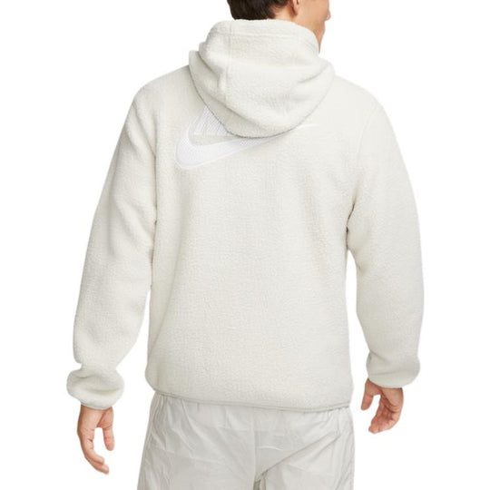 Nike Sport Logo Drawstring Hoodie 'White Black' DV8155-100 - KICKS CREW