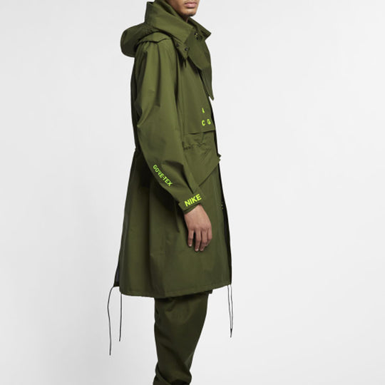 Men's Nike LAB ACG GORE-TEX Casual Hooded Long Jacket Olive Green 'Oli ...