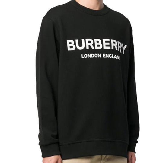 Burberry Unisex Logo Printing Round-neck Sweatshirt Black 80113571 ...