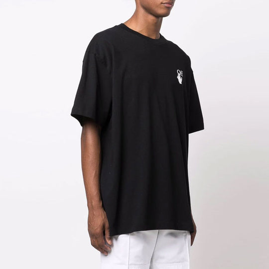 Off-White FW21 Caravaggio Painting Short Sleeve Loose Fit Black OMAA038F21JER0061084