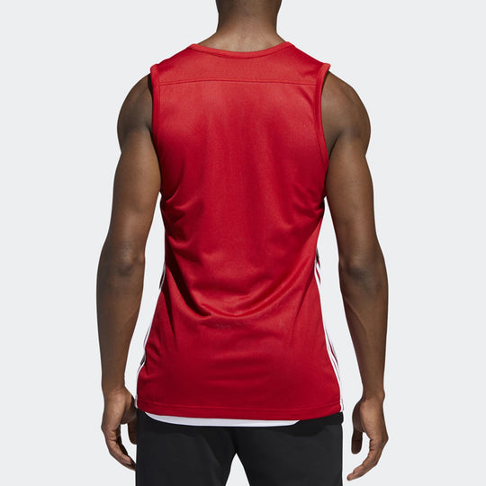 adidas Knitted Breathable Basketball Vest Men 'Red White' DY6595