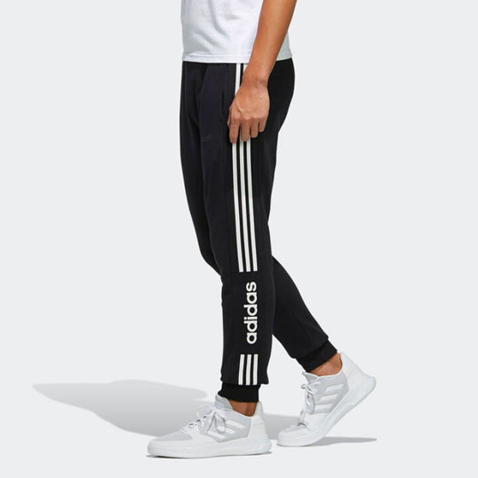 adidas neo Side logo Printing Slim Fit Casual Sports Long Pants Black EI4734