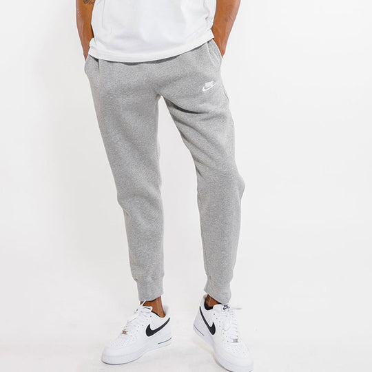 Nike Club Fleece Solid Color Casual Bundle Feet Long Pants Gray BV2672 ...