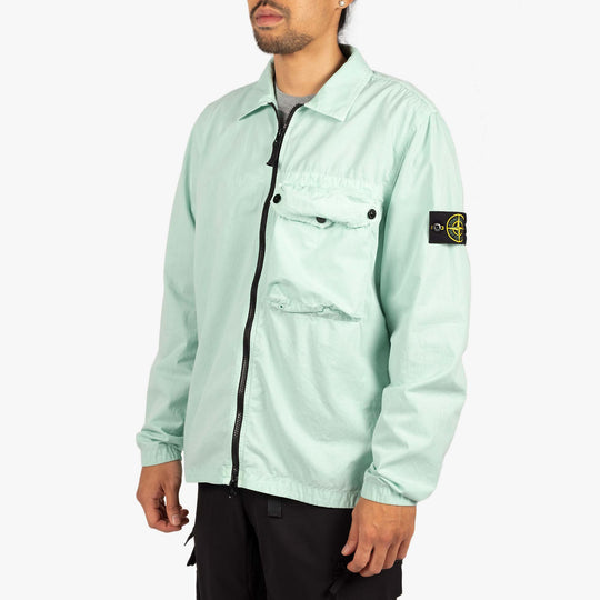 Men's STONE ISLAND SS21 Solid Color Pocket Logo Casual Jacket Green 7415117WN-V0144