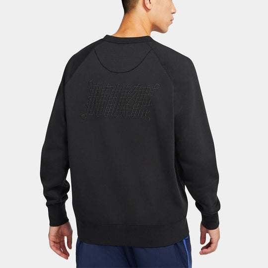 Nike Sportswear Front Swoosh Casual Sports Crew-neck 'Black Red' DH1381-010