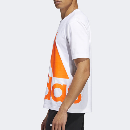 adidas FAV BL TEE Round-neck Short-sleeve Tee Men White/Orange GK3326