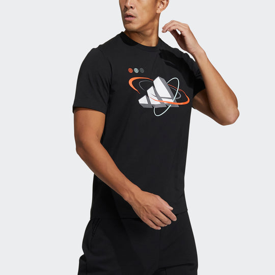 adidas Ub Gfx T Bos Logo Printing Sports Round Neck Short Sleeve Black GP0856