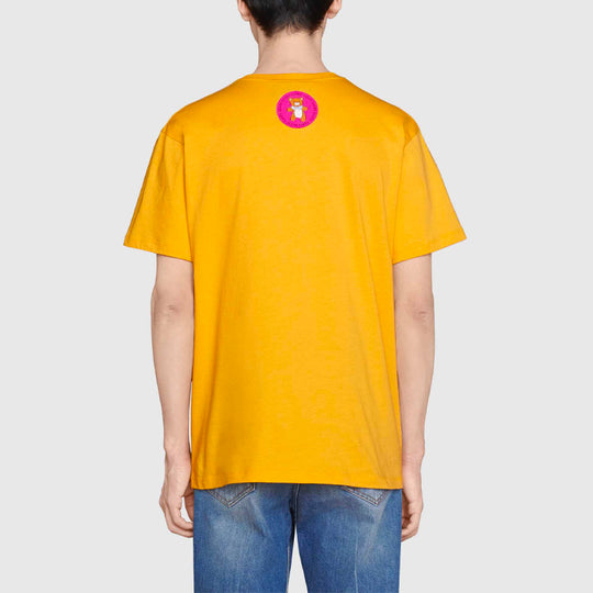 Men's Kai x GUCCI Crossover SS21 Loose Round Neck Short Sleeve Yellow 548334-XJDJH-7219 T-shirts - KICKSCREW