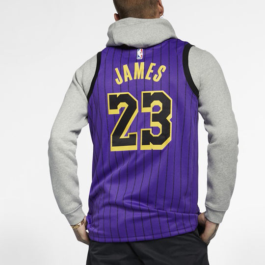 Nike NBA LeBron James City Version Jersey SW Fan Edition Lakers 23 Purple AJ4618-510 US XXXL