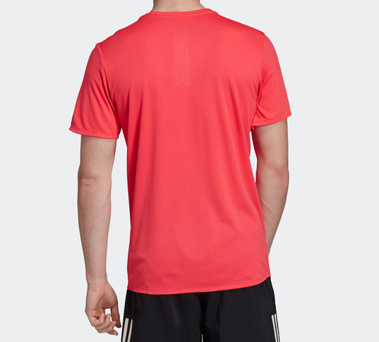 Men's adidas Logo Breathable Short Sleeve Red T-Shirt DQ1852