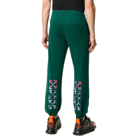 Men's OFF-WHITE Arrow Printing Sports Pants/Trousers/Joggers Green OMCH030E20FLE0045710 Sweat Pants - KICKSCREW