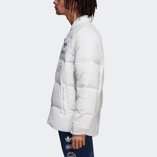adidas originals Graphic JKT Contrasting Colors Windproof Stay Warm Sports Down Jacket White DP8554