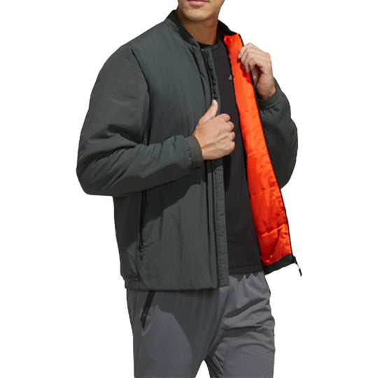 adidas Xplr Ins Bomber Outdoor Sports Solid Color Jacket Gray EH4959