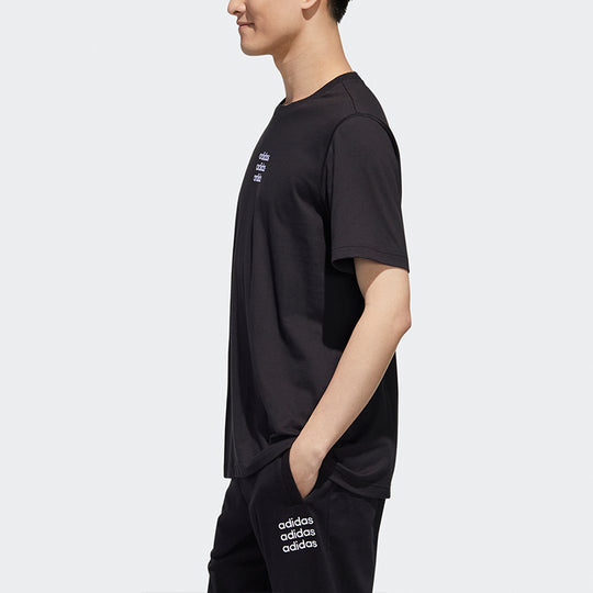 Men's adidas neo C+TEE Round Neck Black T-Shirt GJ8909