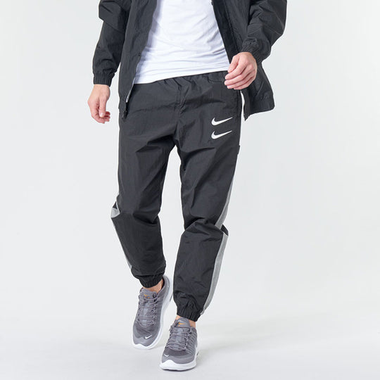 Nike Sportswear Swoosh Woven Pants For Men Grey Gray CJ4877-010 - KICKS CREW