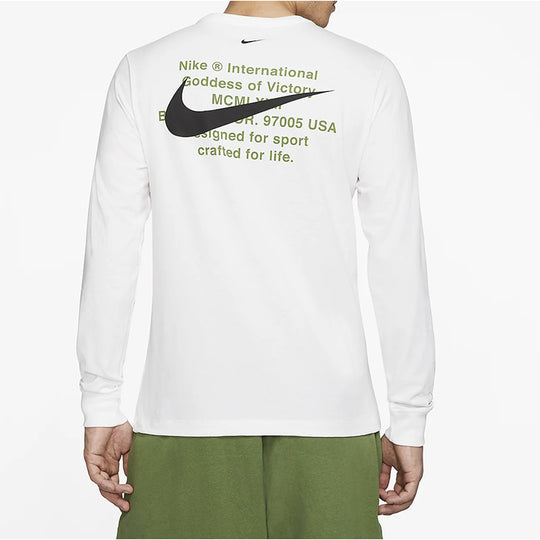 Nike Tee White Men's Long-Sleeve Nike Sportswear Swoosh CK2260-100 ...