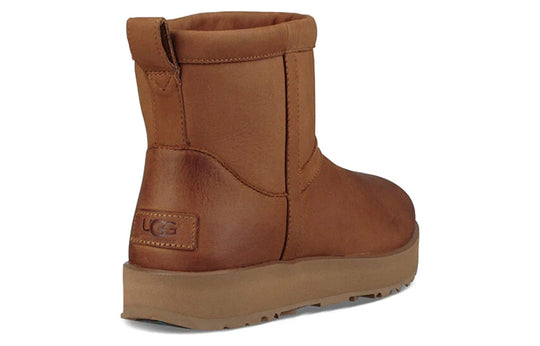(WMNS) UGG Classic Mini Leather Waterproof 'Chestnut' 1019641-CHE