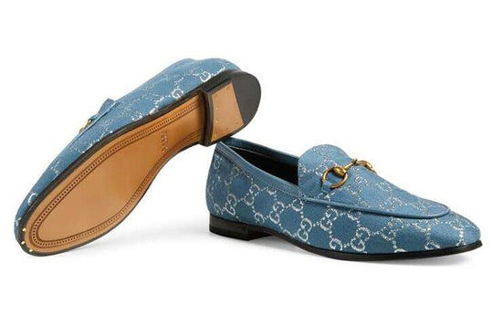 (WMNS) GUCCI Jordaan Loafers Shoes Blue 431467-2C820-4691 - KICKS CREW