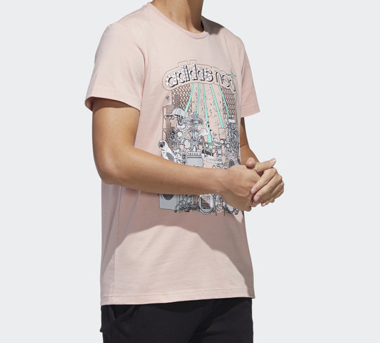 adidas neo M Faves Tee Sports Short Sleeve Pink GL1192