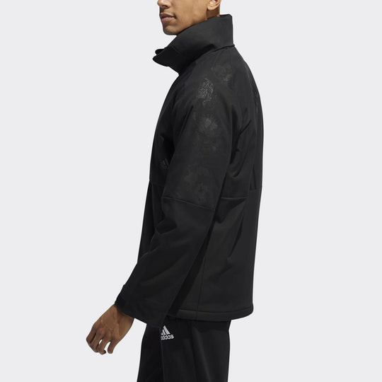 adidas Series Printing polar fleece Hooded Jacket Black GG0776