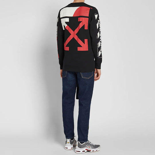 Off-White Loose Arrow Long Sleeves Pullover Red/Black OMAB001S191850061020
