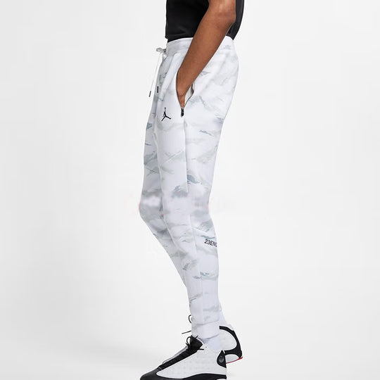Men's Air Jordan Casual Camouflage Drawstring Sports Pants/Trousers/Joggers White AH6167-121