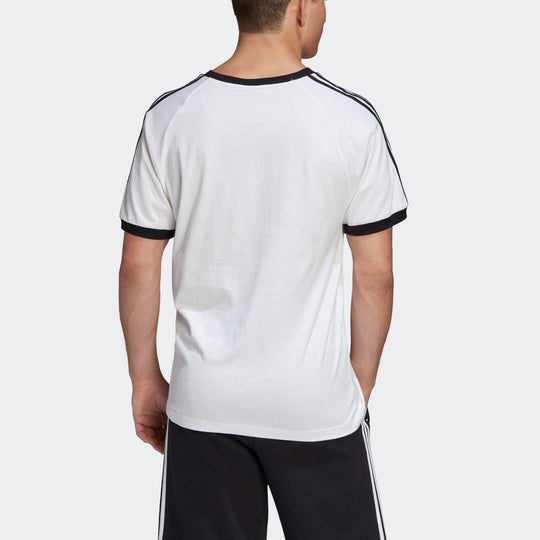 adidas originals 3-Stripes Tee Casual Round Neck Loose Logo Stripe Short Sleeve White CW1203