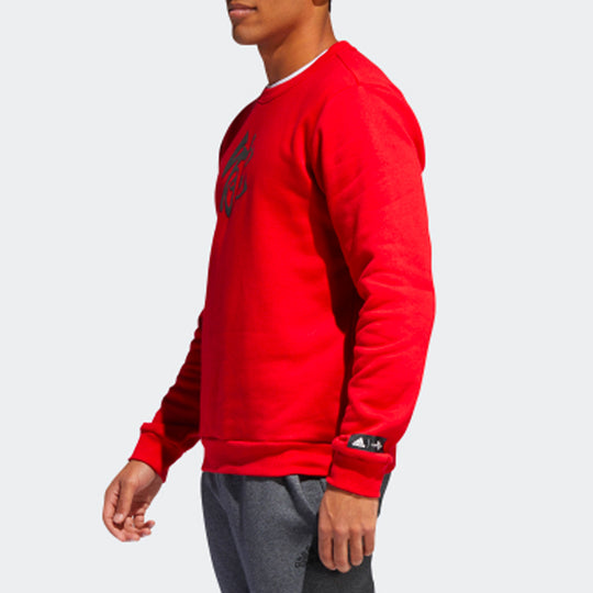 adidas Crew Basketball Sports Round Neck Pullover Red EA2357