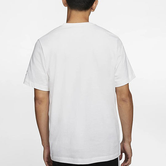Nike Swoosh Logo Printing Knit Round Neck Short Sleeve White DB5858-10 ...