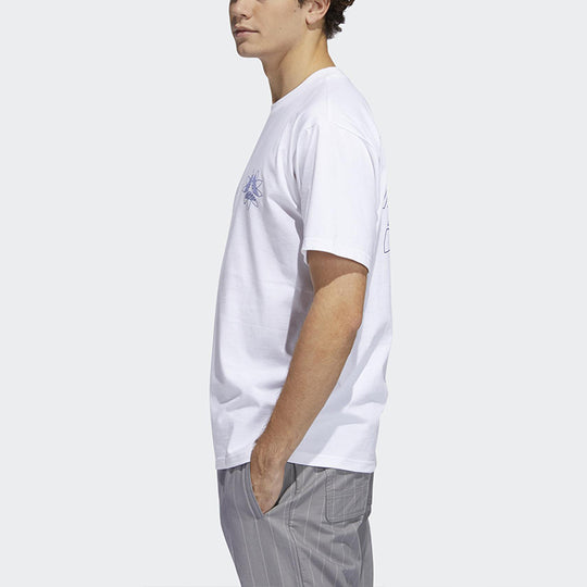adidas originals Tri-Foil Tee Printing Round Neck Pullover Sports Short Sleeve White GD3120