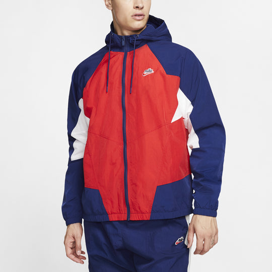 Nike Sportswear Heritage Windrunner Splicing hooded Woven Logo Jacket