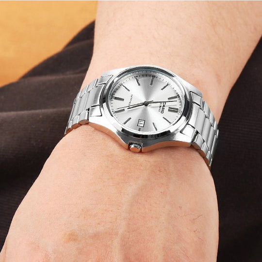 CASIO Waterproof Stainless Steel Strap Mens Silver Analog MTP-1183A-7A