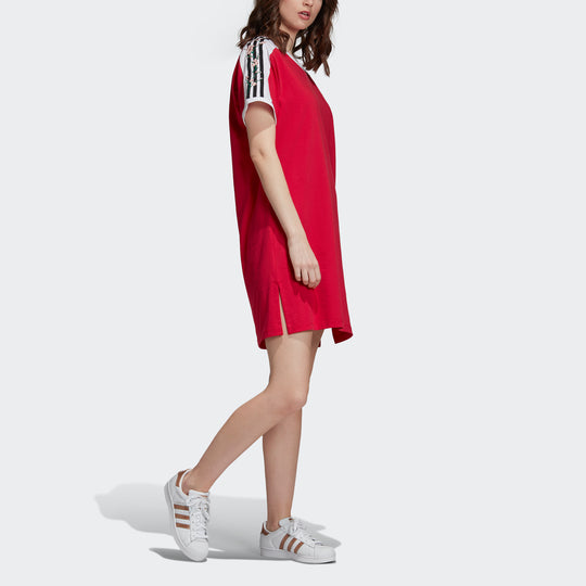 (WMNS) adidas originals Tee Casual Sports Round Neck Short Sleeve Red ...
