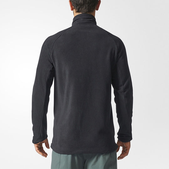 adidas Terrex Sports Outdoor polar fleece Stand Collar Jacket Black BP9691