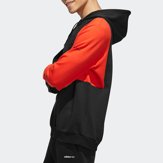 adidas neo Contrasting Colors Loose Cozy Sports Pullover Black EI4348