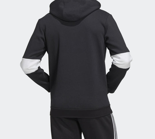 adidas Contrasting Colors Sleeve Training hooded Zipper Cardigan Black FJ6278