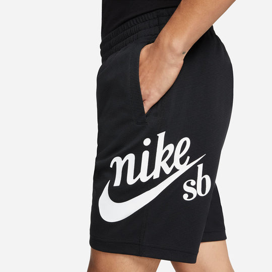 Men's Nike Alphabet Logo Lacing Straight Casual Shorts Black DQ1173-010